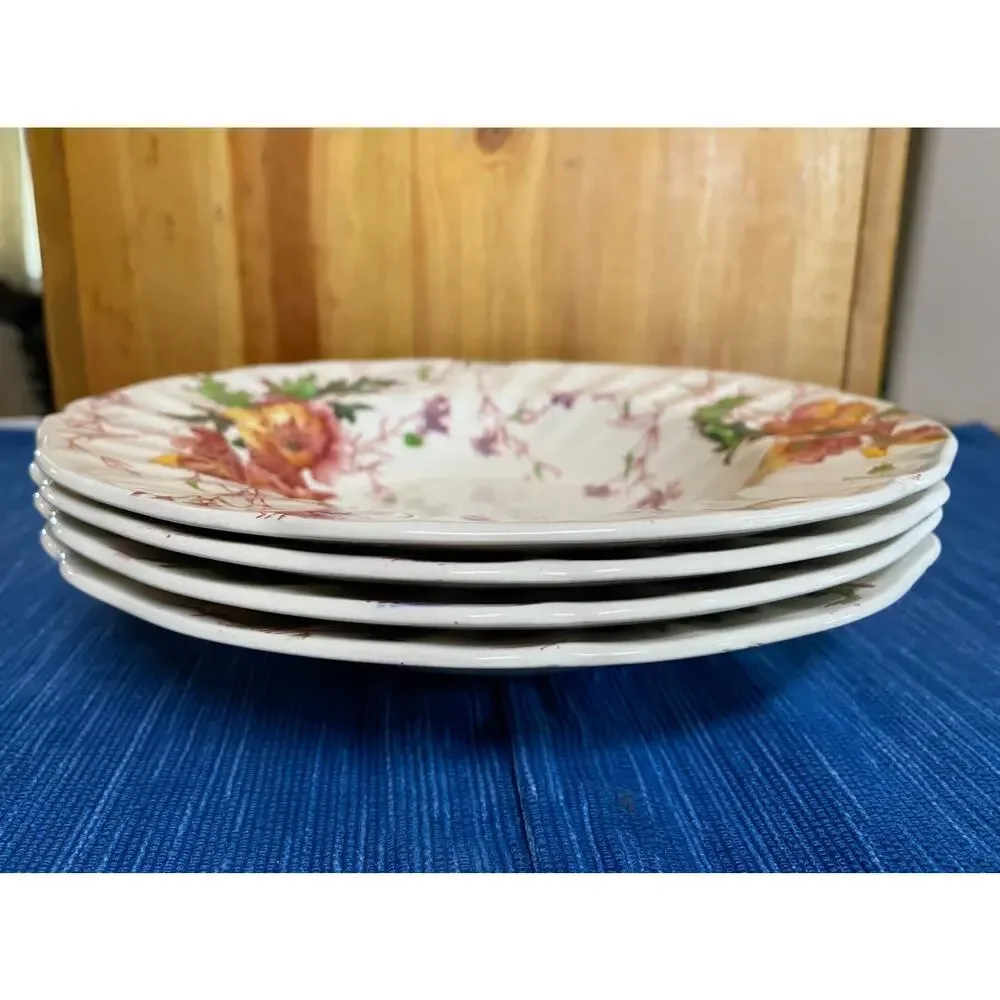 Set of 4 Royal Doulton Sherborne D.5915 Round Serving Bowl Floral Bone China
